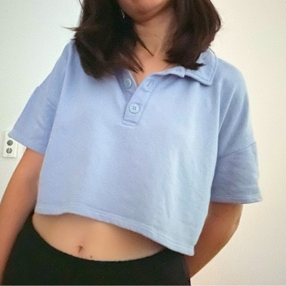 BP. CROP BOXY POLO BLUE - XS - Picture 1 of 13